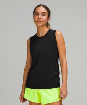 Lululemon Swiftly Breathe Muscle Tank Top Kadın Üstler Siyah Siyah | CZUF-04756