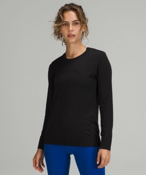 Lululemon Swiftly Relaxed Long Sleeve Kadın Üstler Siyah Siyah | BFXL-46783