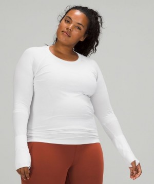 Lululemon Swiftly Tech Long Sleeve 2.0 Kadın Üstler Beyaz Beyaz | OPVG-73461