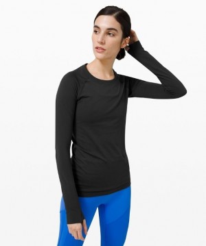 Lululemon Swiftly Tech Long Sleeve 2.0 Kadın Üstler Siyah Siyah | OCDJ-54283