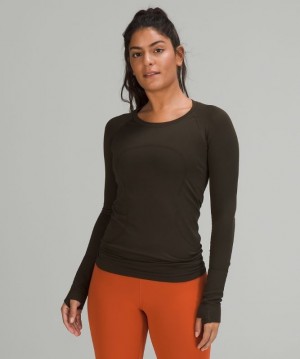 Lululemon Swiftly Tech Long Sleeve 2.0 Kadın Üstler Koyu Zeytin Yeşili Koyu Zeytin Yeşili | JNIU-92048