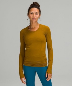 Lululemon Swiftly Tech Long Sleeve 2.0 Kadın Üstler Altın Kahverengi Altın Kahverengi | FCED-21975