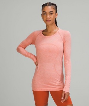 Lululemon Swiftly Tech Long Sleeve 2.0 Kadın Üstler Pembe Pembe Beyaz | XQYP-96802
