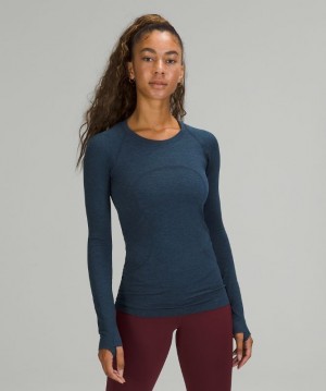 Lululemon Swiftly Tech Long Sleeve 2.0 Kadın Üstler Lacivert Mavi | AFVN-42657