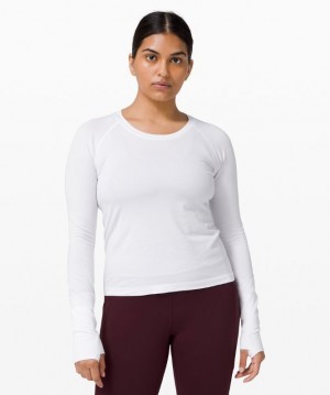 Lululemon Swiftly Tech Long Sleeve 2.0 Race Kadın Üstler Beyaz Beyaz | JMKE-29308