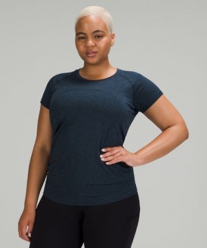 Lululemon Swiftly Tech Short Sleeve 2.0 Kadın Üstler Mavi Lacivert | JRST-36892
