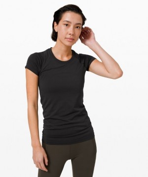 Lululemon Swiftly Tech Short Sleeve 2.0 Kadın Üstler Siyah Siyah | BDJX-39547