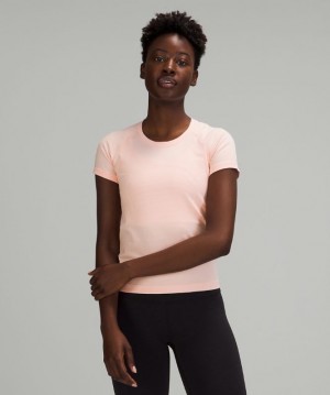 Lululemon Swiftly Tech Short Sleeve 2.0 Race Length Kadın Üstler Pembe Beyaz Pembe Beyaz | FZAL-45812