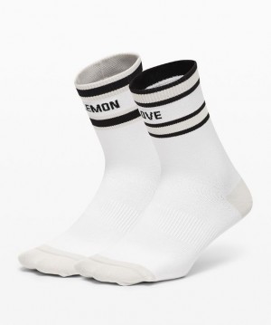 Lululemon Tale To Tell Mid Crew Sock 2 Pack Accessories Çorap Beyaz Siyah | SBKQ-56028