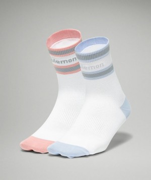 Lululemon Tale To Tell Quarter Sock 2 Pack Accessories Çorap Beyaz Pembe Mavi Bej Rengi | LOJM-02937