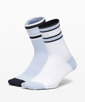 Lululemon Tale To Tell Quarter Sock 2 Pack Accessories Çorap Beyaz Mavi Bej Rengi Lacivert | VMOH-78146