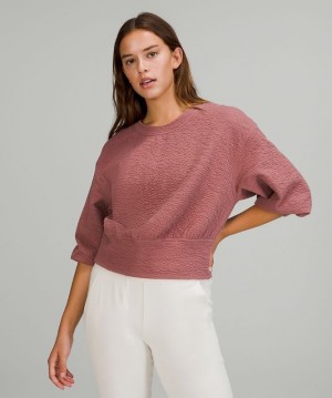 Lululemon Textured Crewneck Pullover Kadın Tişörtü Spiced Chai | TRBC-60724