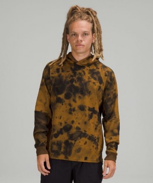 Lululemon Textured Tech Hoodie Erkek Kapşonlu Altın Kahverengi Siyah | DOJE-07823