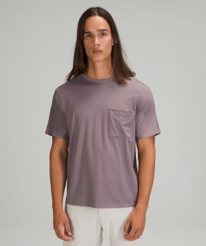 Lululemon The Fundamental Pocket T-Shirt Erkek Üstler Lunar Rock | UZQB-24356