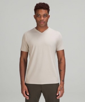 Lululemon The Fundamental V Erkek Üstler Bej Rengi | TFLP-25193