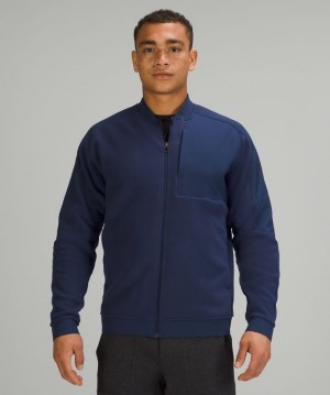 Lululemon Thick Fleece Bomber Erkek Mont Night Sea | JWGN-05742