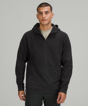 Lululemon Thick Fleece Half-Zip Erkek Tişörtü Siyah | HCEJ-07435