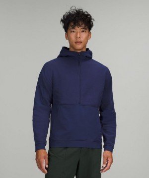 Lululemon Thick Fleece Half-Zip Erkek Tişörtü Night Sea | UHSE-13476