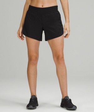 Lululemon Track That Mid-Rise Short 5 Lined Kadın Şort Siyah | OQCG-53872