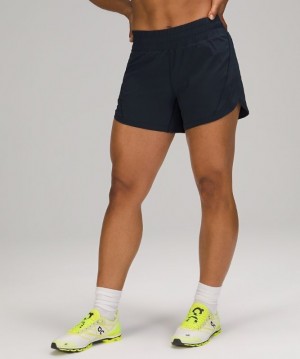 Lululemon Track That Mid-Rise Short 5 Lined Kadın Şort Lacivert | UERP-05382