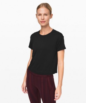 Lululemon Train to Be SS Kadın Üstler Siyah Siyah | SMZA-45096