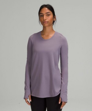 Lululemon Tuck and Flow Long Sleeve Shirt Kadın Üstler Lavanta | NBDC-15673