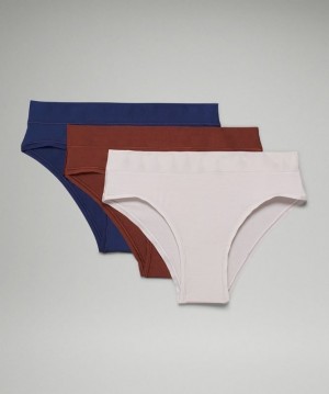 Lululemon UnderEase Cheeky Bikini 3 Pack Kadın İç Giyim Kahverengi | CAPD-34906