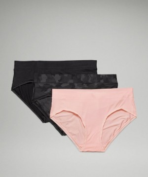 Lululemon UnderEase Hipster 3 Pack Kadın İç Giyim Camo Siyah Renkli Pembe Beyaz Siyah | PFVS-75908