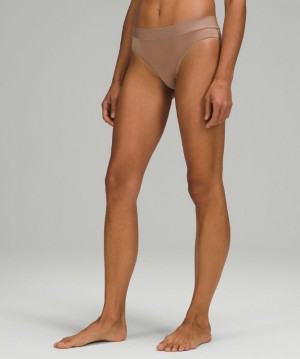 Lululemon UnderEase Mid-Rise Cheeky Bikini Underwear Kadın İç Giyim Kahverengi | AVPZ-73046