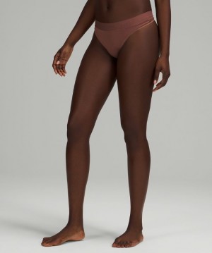 Lululemon UnderEase Mid-Rise Thong Underwear Kadın İç Giyim Smoky Topaz | NMKE-35496