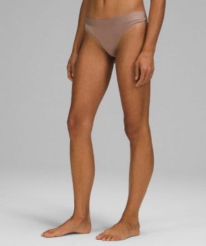 Lululemon UnderEase Mid-Rise Thong Underwear Kadın İç Giyim Kahverengi | MCAE-39085