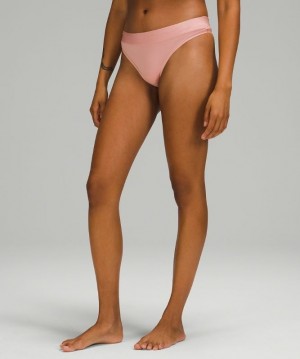Lululemon UnderEase Mid-Rise Thong Underwear Kadın İç Giyim Pembe | CZXE-86209