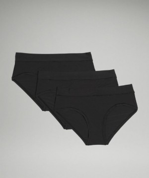 Lululemon UnderEase Mid Rise Hipster Underwear 3 Pack Kadın İç Giyim Siyah | OTNF-07526