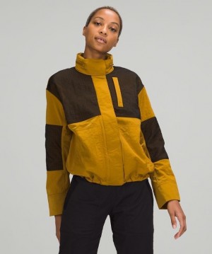 Lululemon Water-Repellent Mesh Jacket Kadın Mont Altın Kahverengi Siyah | SXKI-06731