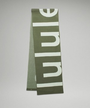 Lululemon Wool-Blend Knit Logo Scarf Accessories Fular Yeşil Nane | GBUL-27415