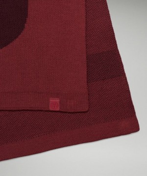 Lululemon Wool-Blend Knit Logo Scarf Accessories Fular Bordo | FBCE-42978