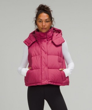 Lululemon Wunder Puff Crop Vest Kadın Mont Pembe | MDVJ-51603