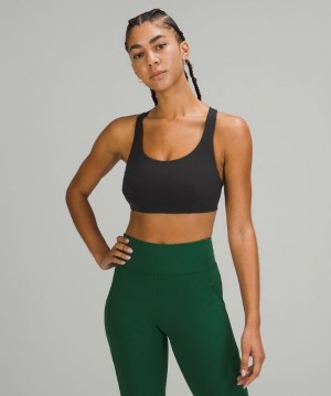 Lululemon Wunder Train Bra Medium Support, C/D Cup Kadın Spor Sütyeni Siyah | HMGF-20478