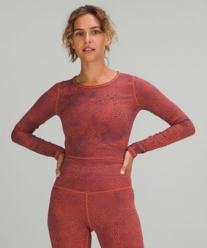 Lululemon Wunder Train Cropped Long Sleeve Shirt Kadın Üstler Turuncu | CRAL-29530