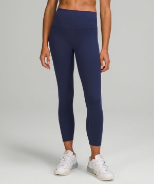 Lululemon Wunder Train HR Crop 23 Kadın Tayt Night Sea | ZCRB-02798