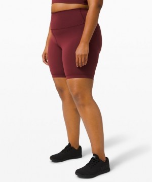 Lululemon Wunder Train High-Rise Short 8 Kadın Şort Kırmızı Bordo | WUDV-58172