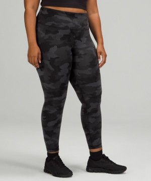 Lululemon Wunder Train High-Rise Tight 25 Kadın Tayt Camo Siyah Renkli | QAWS-91683