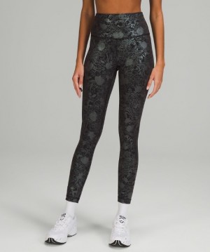 Lululemon Wunder Train High-Rise Tight 25 Foil Kadın Tayt Siyah | CEOD-20458