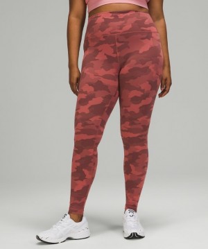 Lululemon Wunder Train High-Rise Tight 28 Kadın Tayt Camo Pembe Renkli | JXKQ-95721