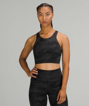 Lululemon Wunder Train Long-Line Bra Kadın Spor Sütyeni Camo Siyah Renkli | LZOH-30581