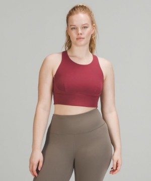 Lululemon Wunder Train Long-Line Bra Kadın Spor Sütyeni Bordo | GWKY-02675