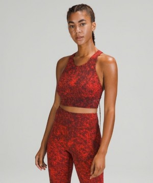 Lululemon Wunder Train Long-Line Bra Kadın Spor Sütyeni Mavi Açık Mavi Kırmızı Siyah | DPQK-93268
