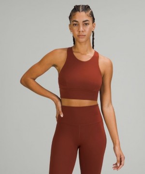 Lululemon Wunder Train Long-Line Bra Kadın Spor Sütyeni Kahverengi | BJYT-04286
