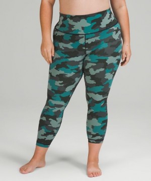 Lululemon Wunder Under HR Tight 25 Kadın Tayt Camo Turkuaz Renkli | STOM-51784