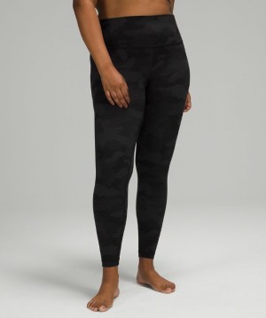 Lululemon Wunder Under HR Tight 28 Kadın Tayt Camo Siyah Renkli | IZOH-95304